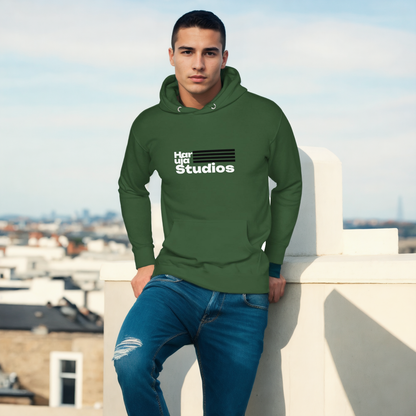 white-men-wearingHaruja-Studio-Hoodie-forest-green