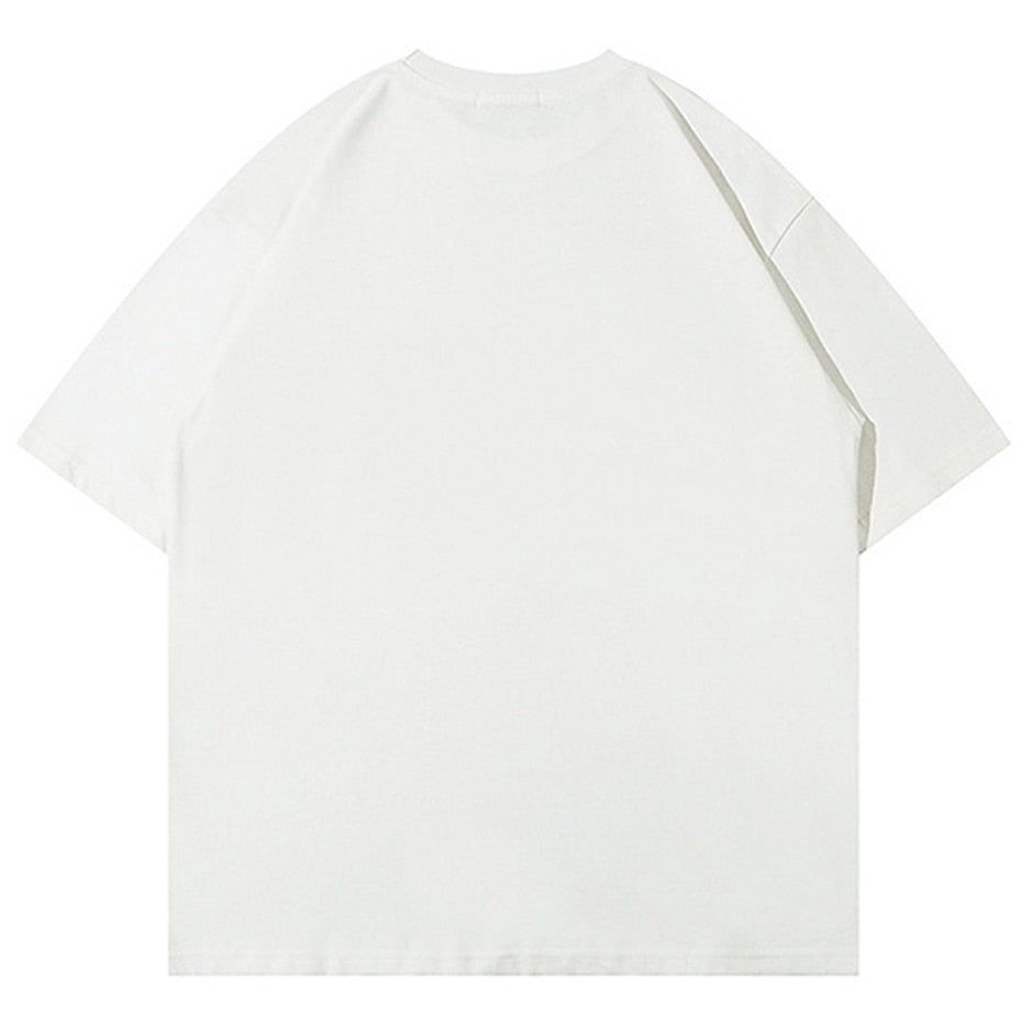 white t-shirt with shooting star back