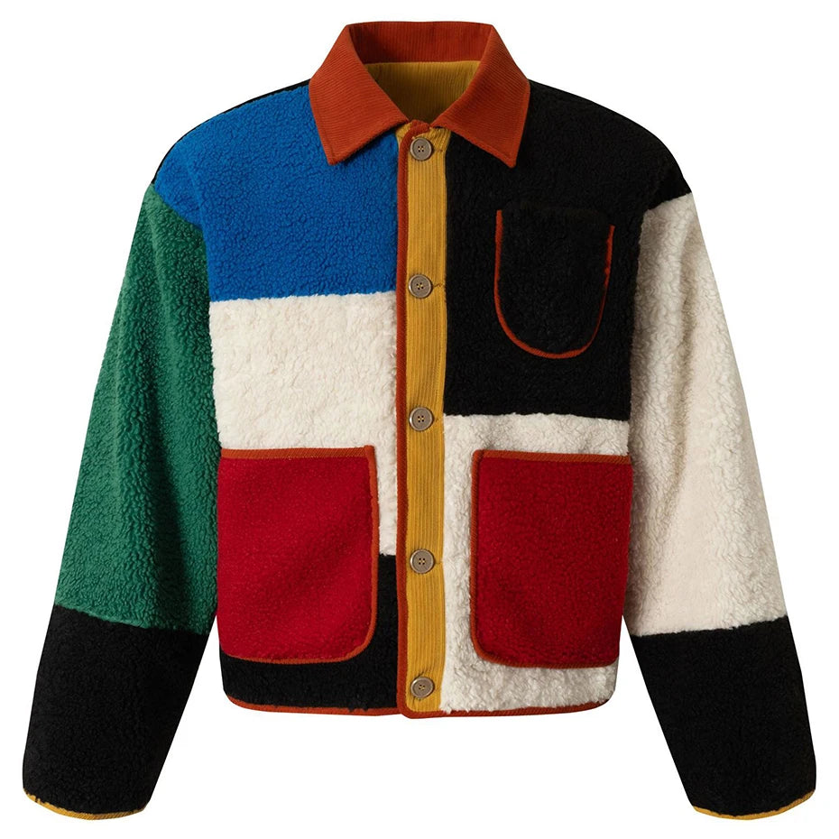 winter patchwork jacket front