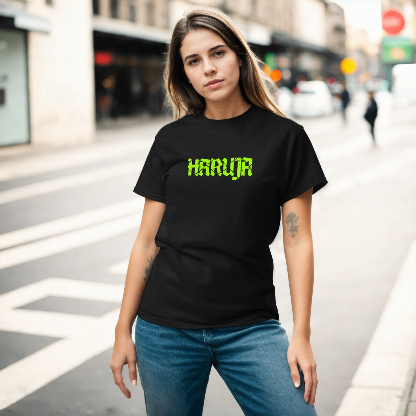 women-wearing-Haruja-Matrice-Tee in city