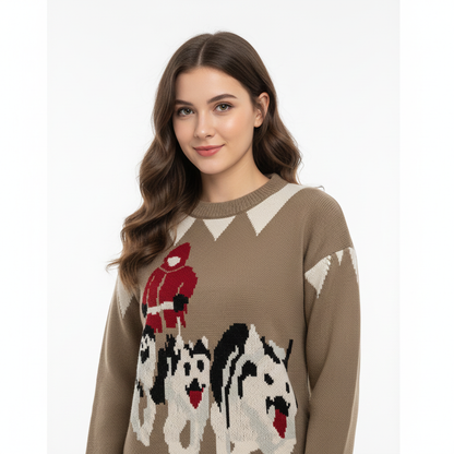 women wear Winter_Dog_Sweater