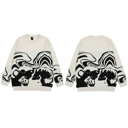 Haruja - Retro Painting Skull Sweater