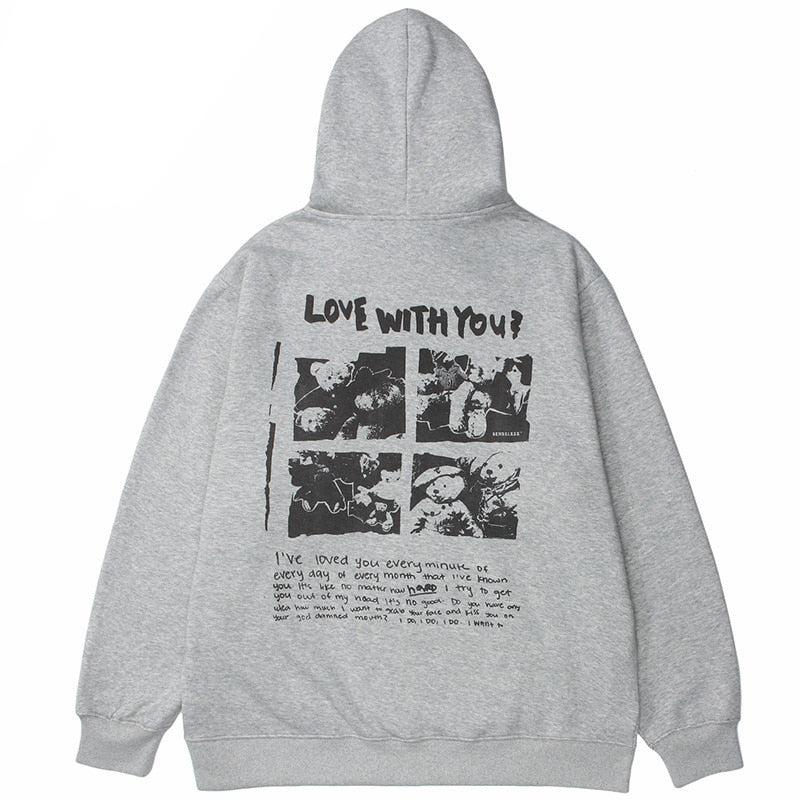 Love With You Hoodie back grey