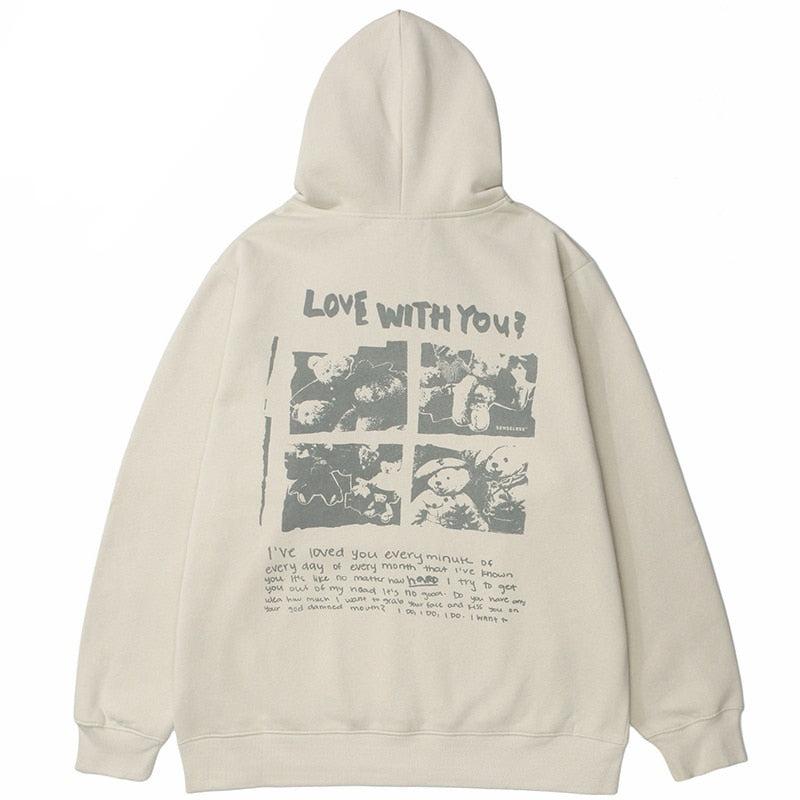 Love With You Hoodie back khaki