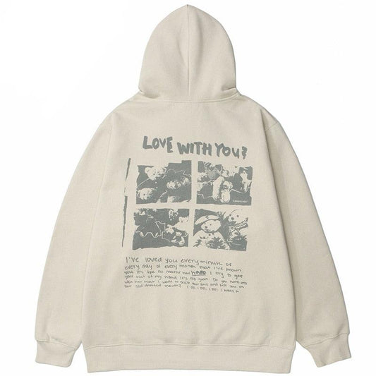 Love With You Hoodie back khaki