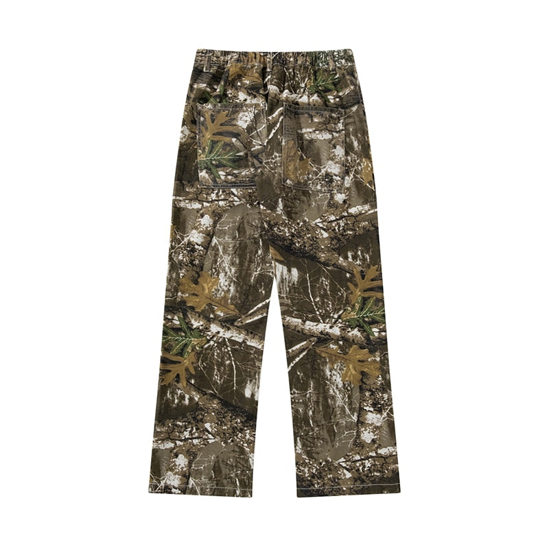 Haruja - Embroidery Camouflage Cargo Pant-streetwear jeans