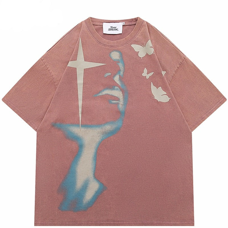 Washed Shadow Butterfly Tee