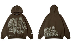 Haruja - Cartoon Character Print Hoodie