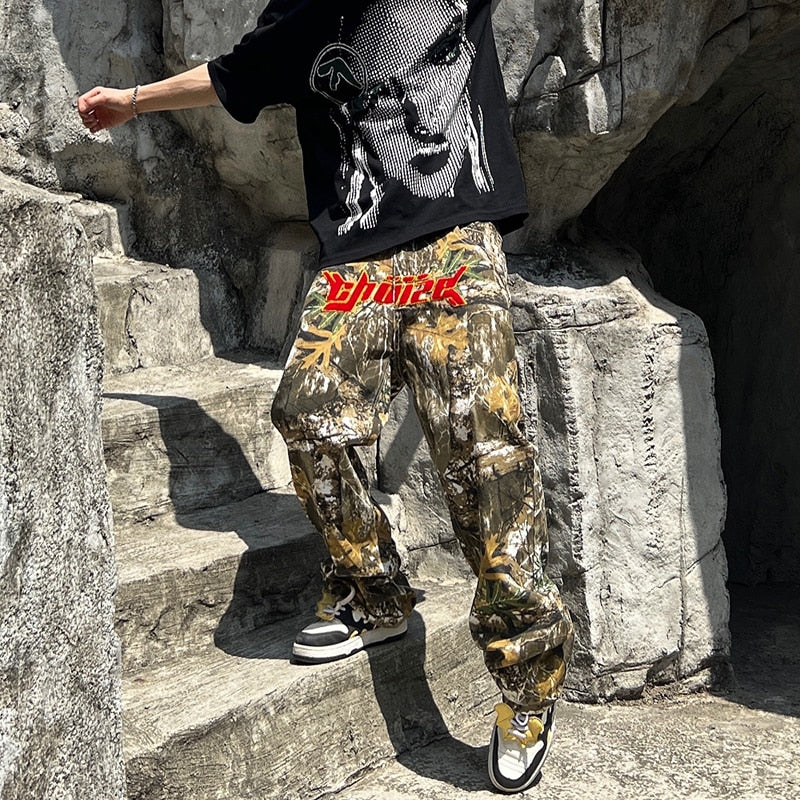 Haruja Embroidery Camouflage Cargo Pant XL