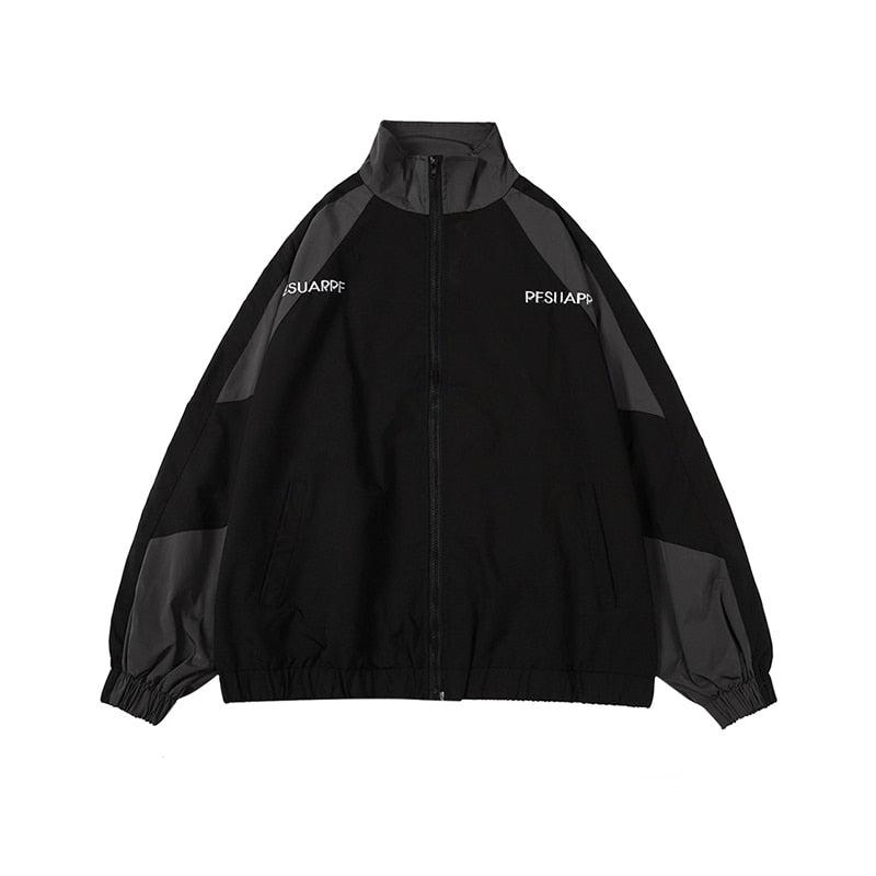 haruja - ColorBlock Windbreaker black Jacket