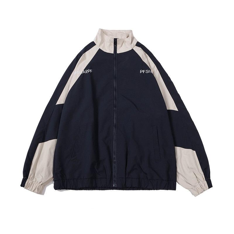 haruja - ColorBlock Windbreaker blue Jacket