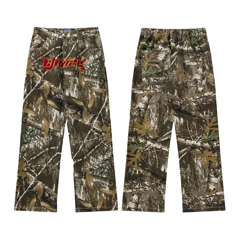 Embroidery Camouflage Cargo Pant