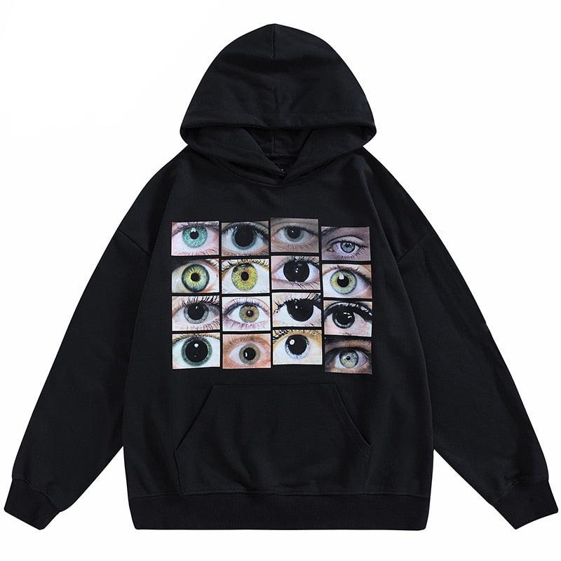 haruja - multiple eyes hoodie front