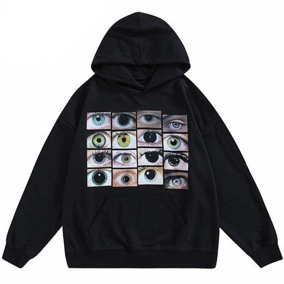 haruja - multiple eyes hoodie front