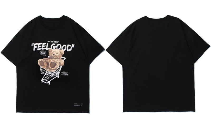 haruja - " Feel Good " Bear black Tee