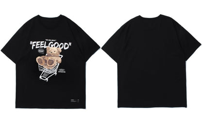 haruja - " Feel Good " Bear black Tee
