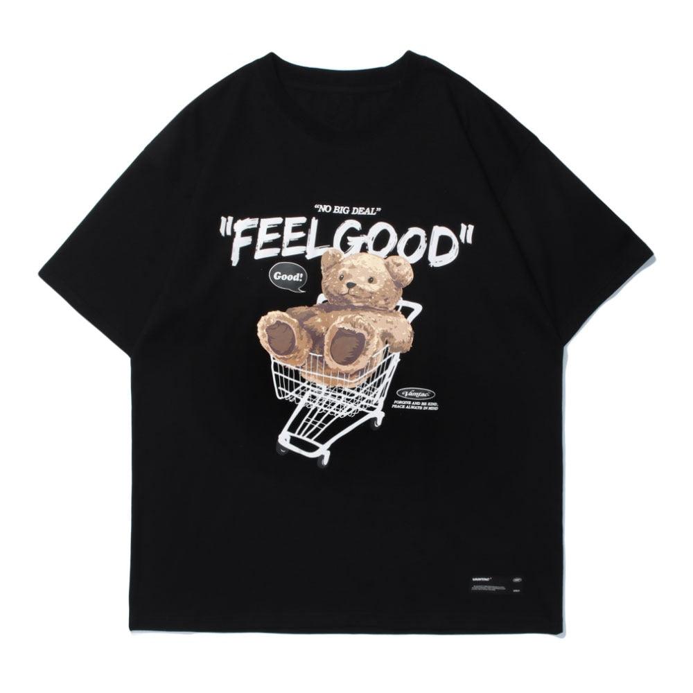 haruja - " Feel Good " Bear black Tee