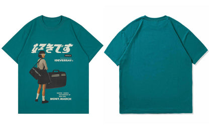haruja japanese girl green tee
