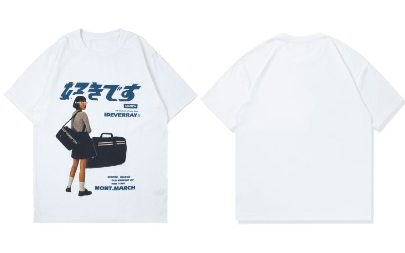 haruja japanese girl white tee