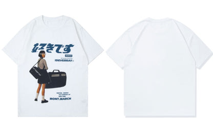 haruja japanese girl white tee