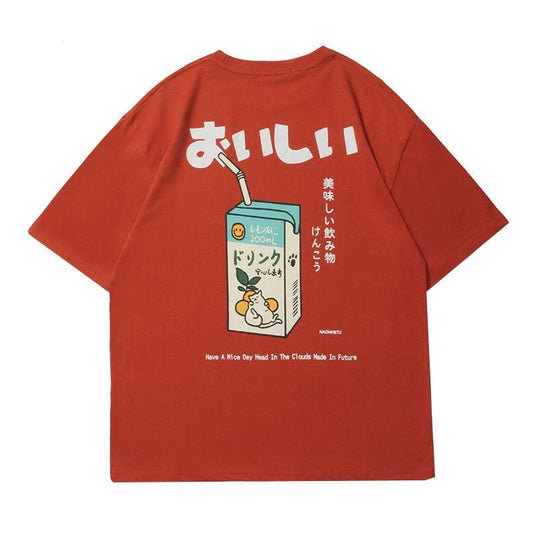 haruja japanese milk red tee