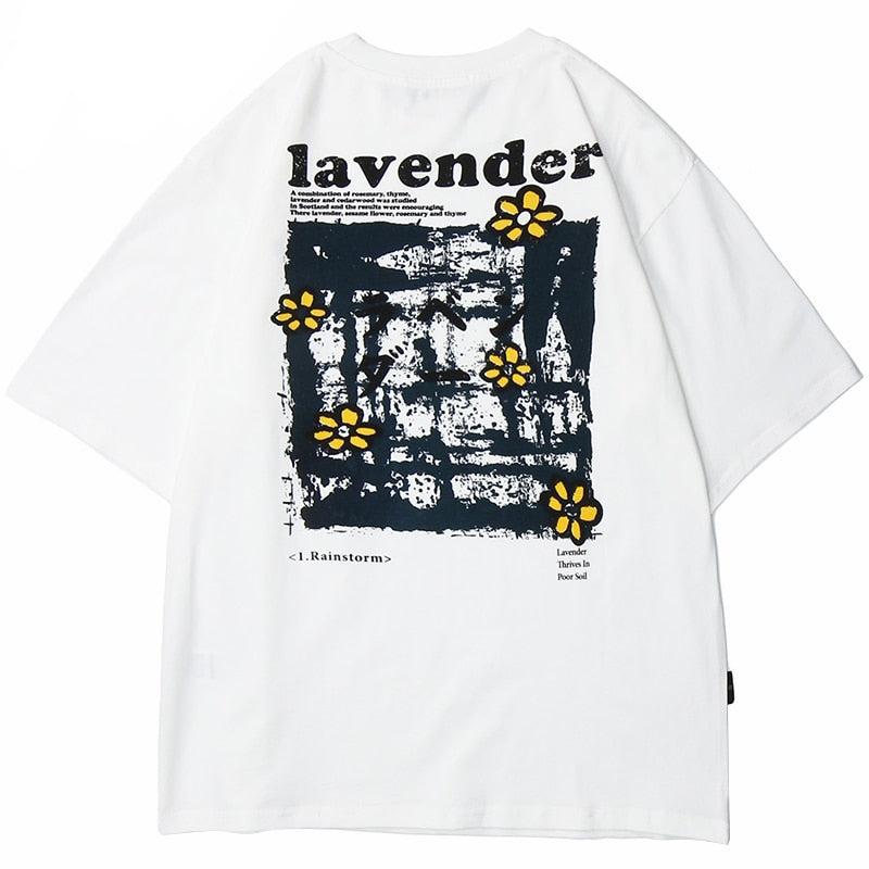 haruja lavender white tee back