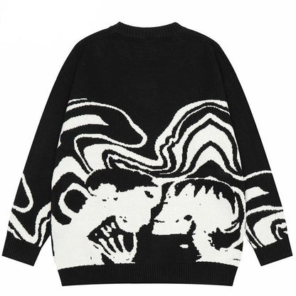 Haruja - Retro Painting Skull Sweater