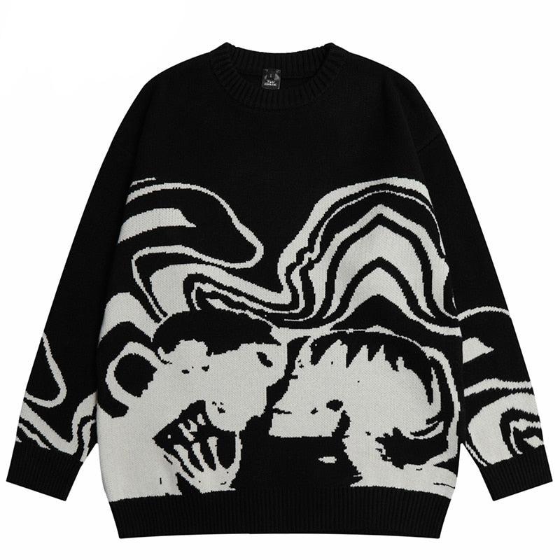 Haruja - Retro Painting Skull Sweater