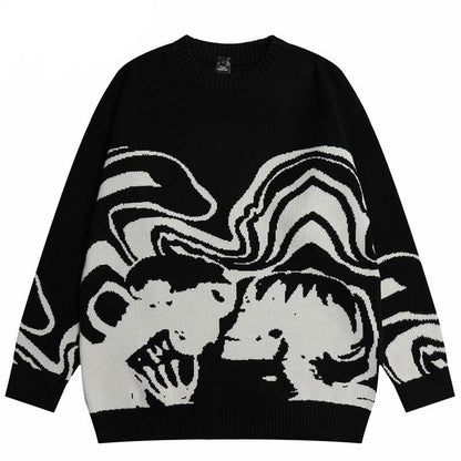 Haruja - Retro Painting Skull Sweater