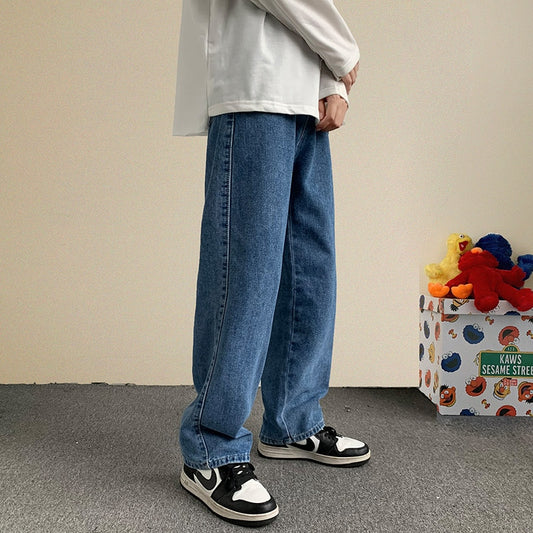 haruja streetwear baggy blue jeans