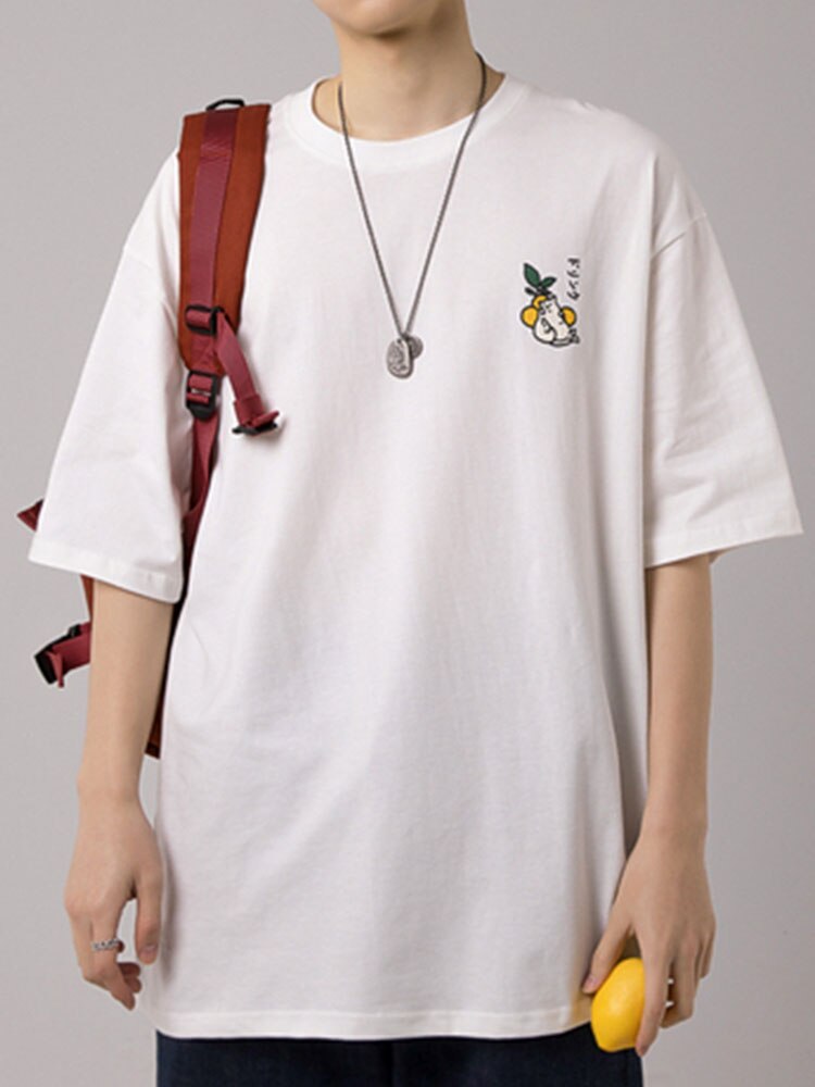 men wearing haruja japanese milk white tee front