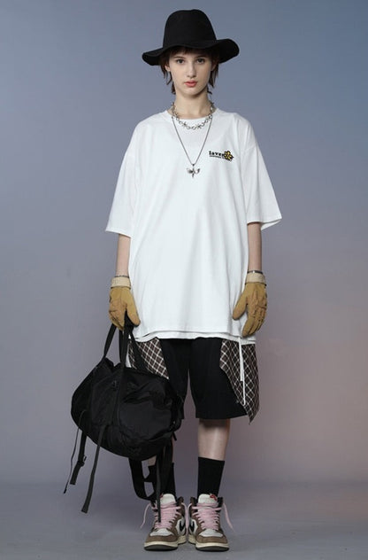 women wear haruja lavender white tee front